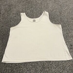 Patagonia Tank Womens L White Crop Top Plain Crewneck Sleeveless USA Made‎